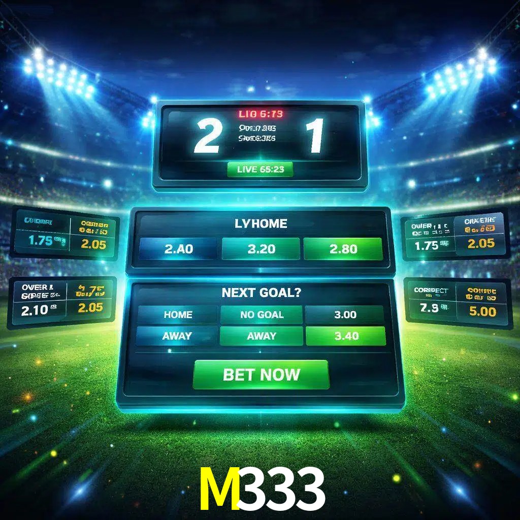 Vista de apuestas en vivo M333 durante un partido en curso
