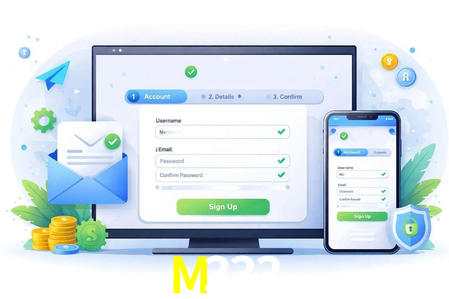 Registro de nuevo usuario y configuración de cuenta M333